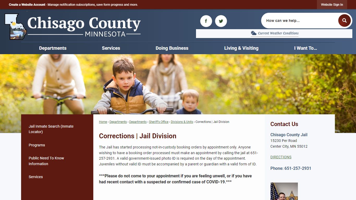 Corrections | Jail Division | Chisago County, MN - Official Website